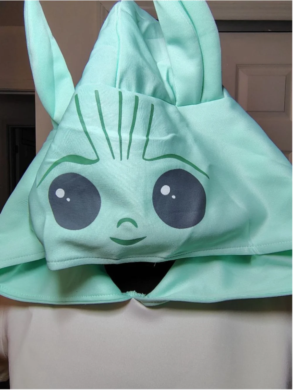 Star Wars Grogu Baby Yoda Dress Girls 2X Mint Green Hooded Tulle Dress - Picture 7 of 11